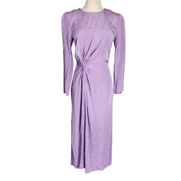Paris Atelier & Other Stories Lavender Midi Dress With Knot Detail Womens Size 2 - Picture 5 of 16